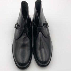 NWOB Diplomats Black Leather Monk Strap men's Ankle Boots Size 13EE